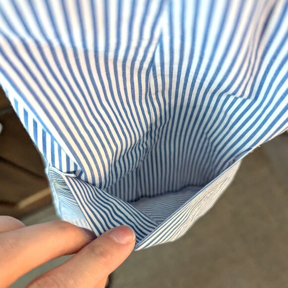 ASOS Blue Striped Button Up Spaghetti Strap Dress w/ Pockets (Women's Size 6 US) - Picture 6 of 7